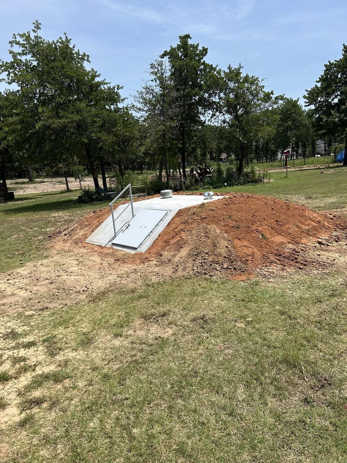 Finished storm shelter